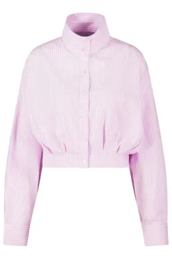 Blouse Belle cropped blouse met funnel kraag