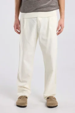 Broek Patrick straight fit linnen broek met elastische tailleband