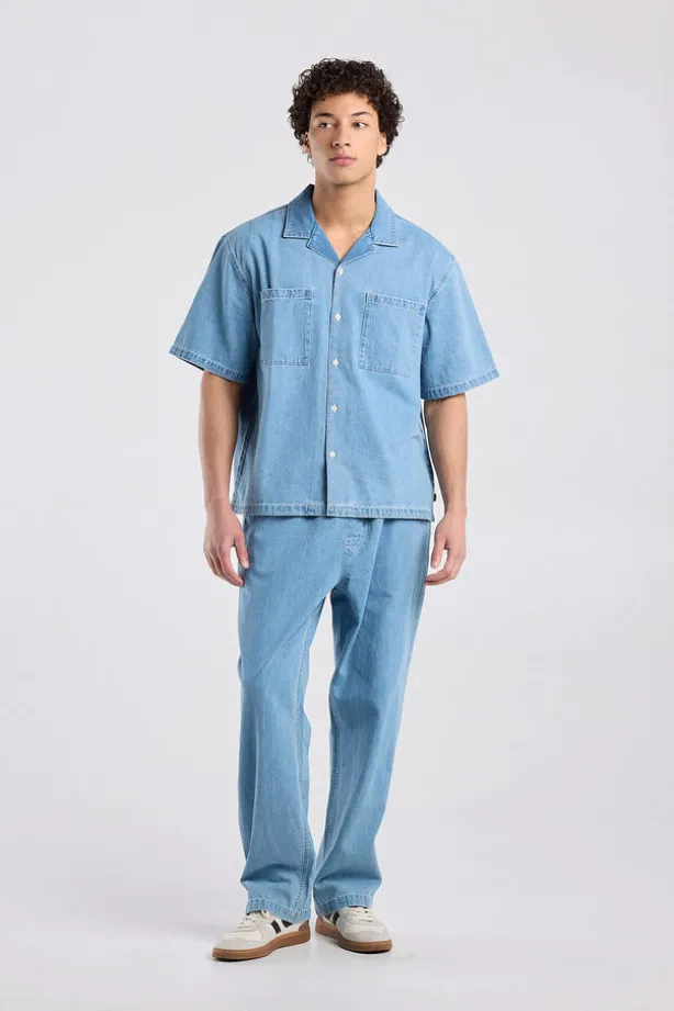 Broek Peter relaxed fit broek met elastische tailleband en trekkoord