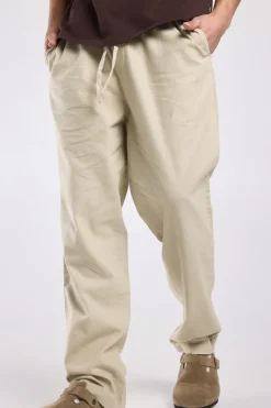Broek Phillon straight fit linnen broek met elastische tailleband