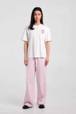 Broek Promise linnen broek met high waist en trekkoord