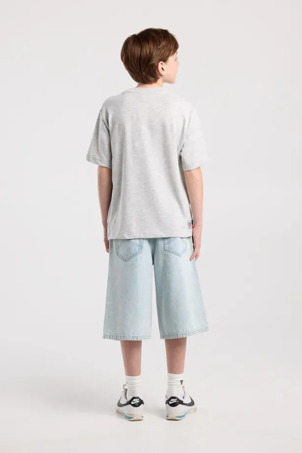 Denim short Nolan Jr baggy denim met elastische taille