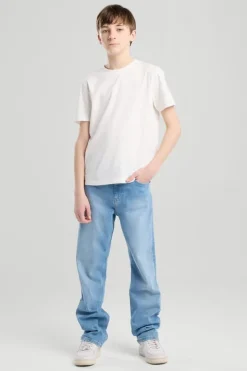 Dexter Jr jeans straight fit jeans met ritssluiting en stretch