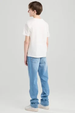 Dexter Jr jeans straight fit jeans met ritssluiting en stretch