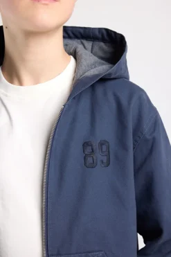 Hooded Bomber Judd JR canvas bomber met capuchon en borstembroidery