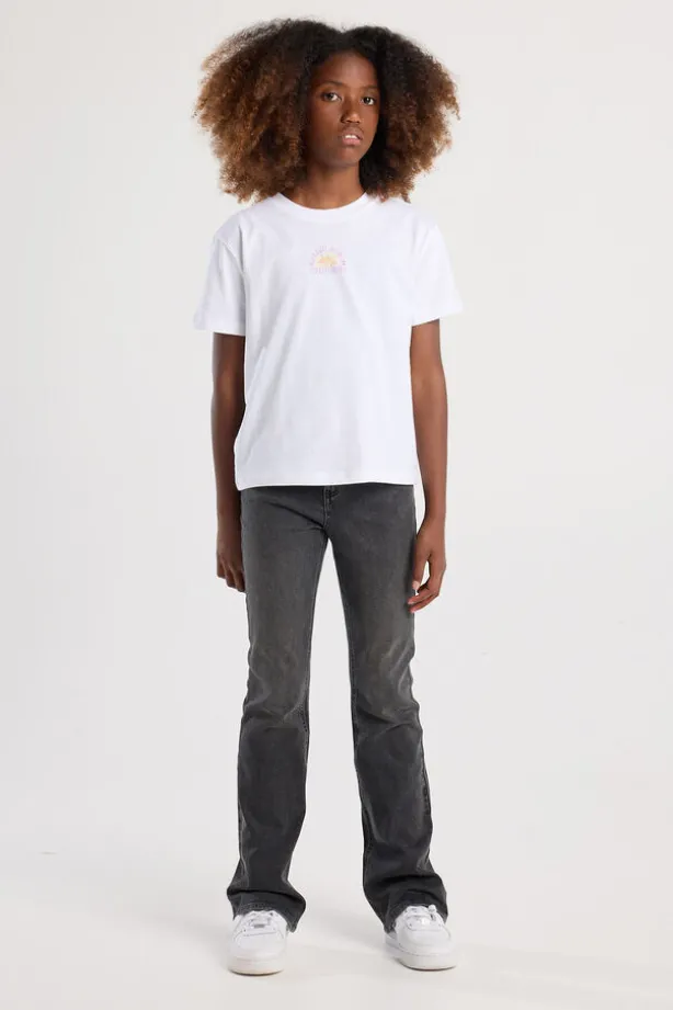 Jeans Emily flare Jr Flared jeans met knoop- en ritssluiting