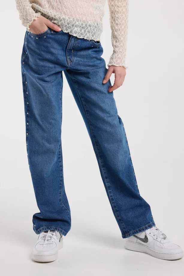 Jeans Michigan Jr loose fit jeans met studs op zakken en zijnaden
