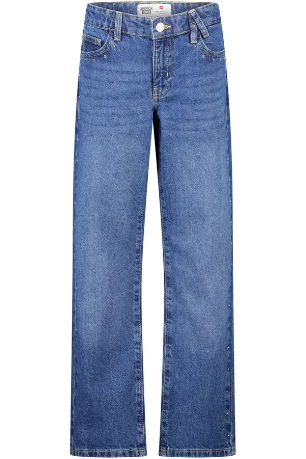 Jeans Michigan Jr loose fit jeans met studs op zakken en zijnaden