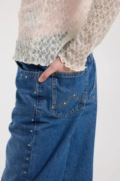 Jeans Michigan Jr loose fit jeans met studs op zakken en zijnaden