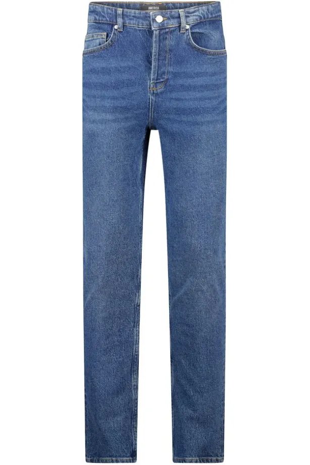 Jeans Neil slim fit jeans met button fly en zwarte wassing