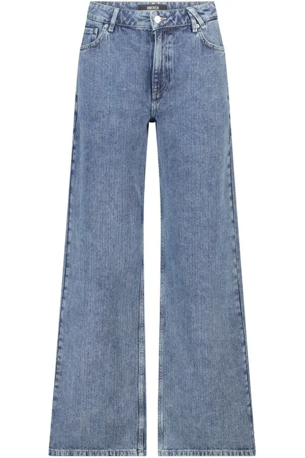 Jeans Tempe medium waist jeans met wide fit