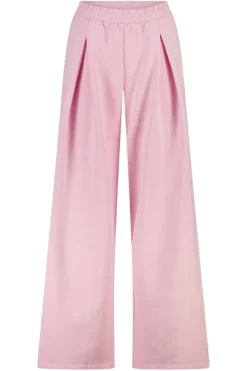 Joggingbroek Carrie wide leg joggingbroek met plooien en tailleband