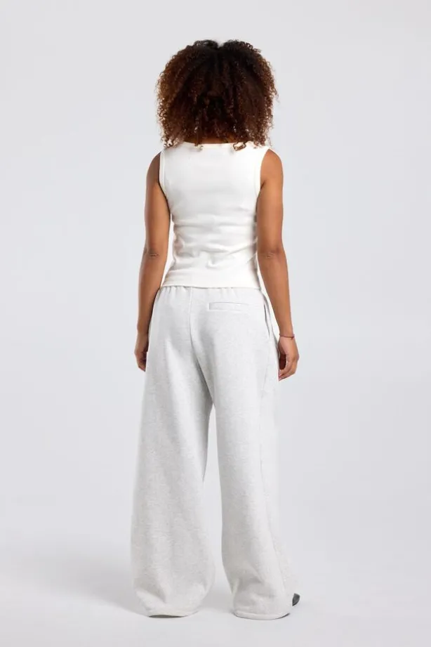Joggingbroek Carrie wide leg joggingbroek met plooien en tailleband