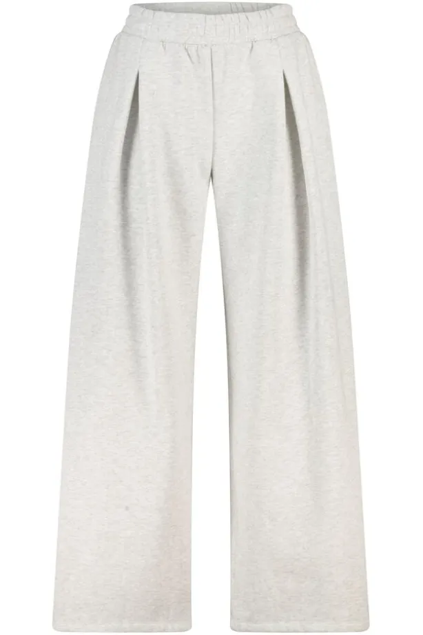 Joggingbroek Carrie wide leg joggingbroek met plooien en tailleband