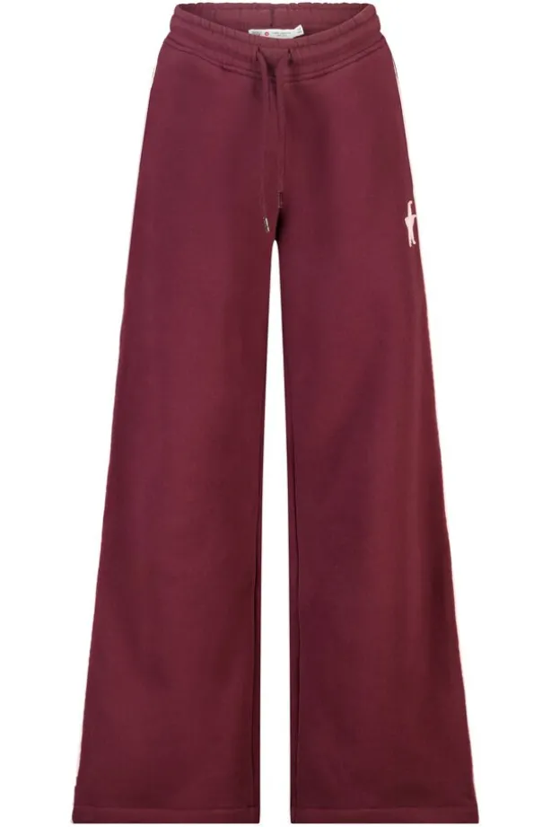 Joggingbroek Cassia Jr wide leg joggingbroek met bordeaux piping