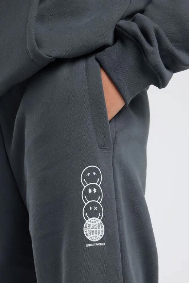 Joggingbroek Clyde Jr relaxed fit joggingbroek met Smileyworld™ side print