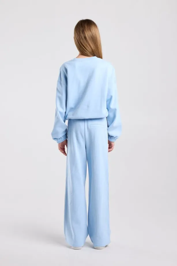 Joggingbroek Cristy Jr wide leg joggingbroek met zijstreep en embroidery