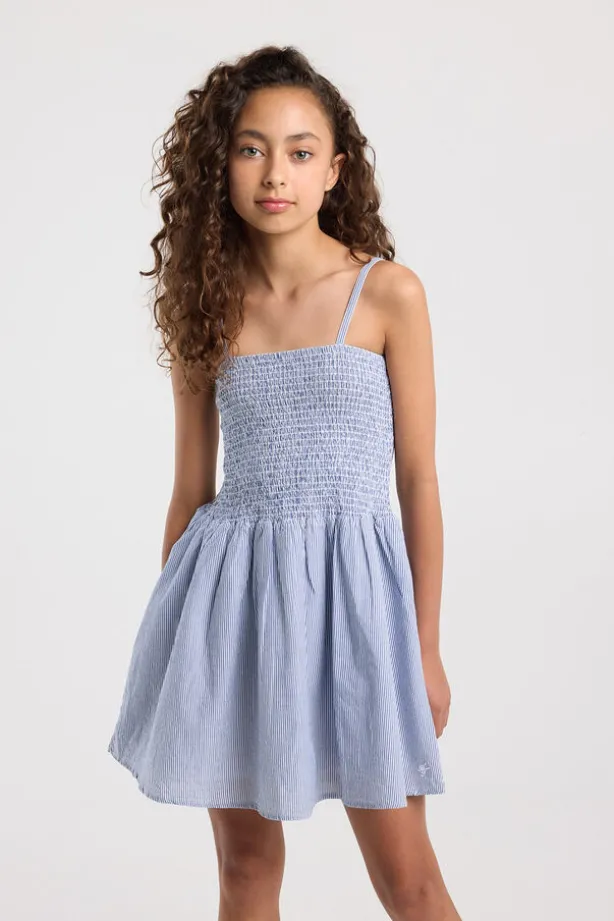 Jurk Dorian Jr lichte linnen jurk met smock top