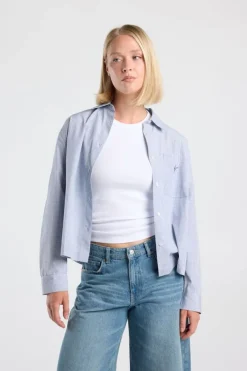 Longsleeve blouse met ruitpatroon Beverly longsleeve blouse met ruitpatroon en borstzak