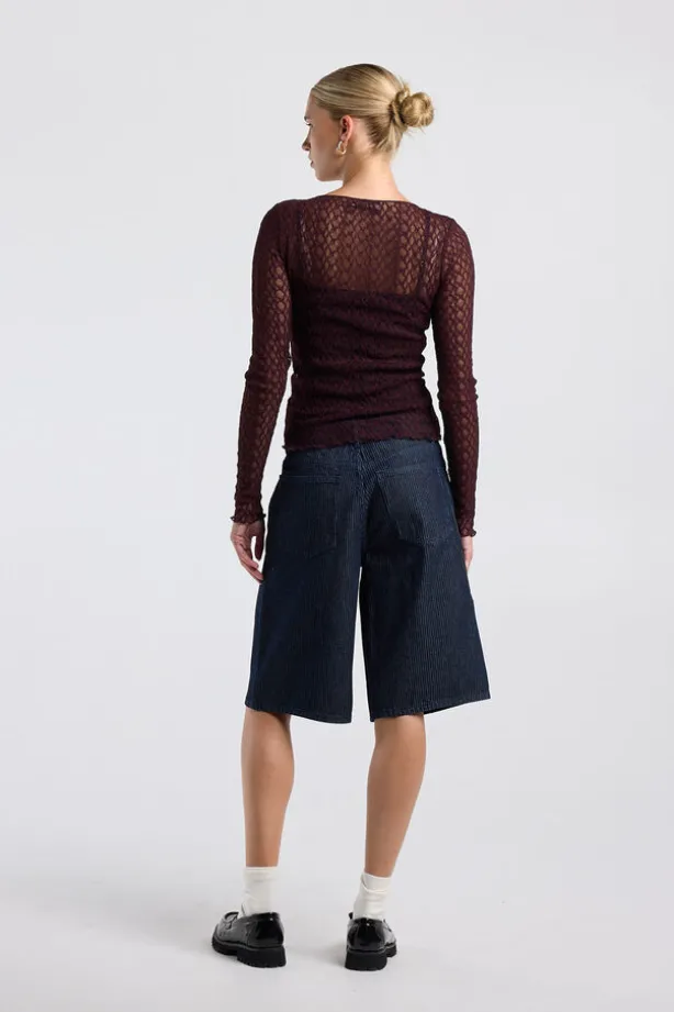 Longsleeve Lillo kanten longsleeve met lettuce hem