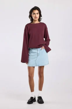 Longsleeve Lilly dames longsleeve met ronde hals en wijde mouwen