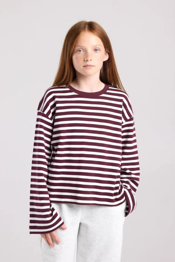Longsleeve Lilly Jr gestreepte longsleeve van stevige interlock
