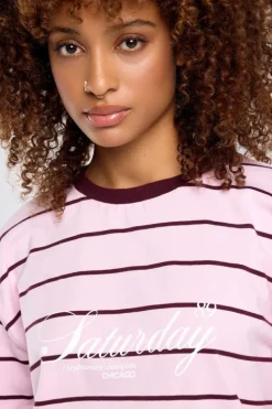 Longsleeve Liv gestreepte longsleeve met wijde mouwen en frontprint