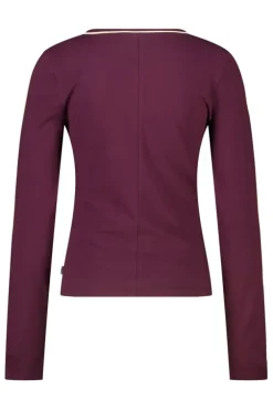 Longsleeve Lois fitted longsleeve met piping