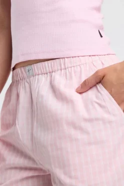 Loungepants Mya geweven loungepants met lange lengte
