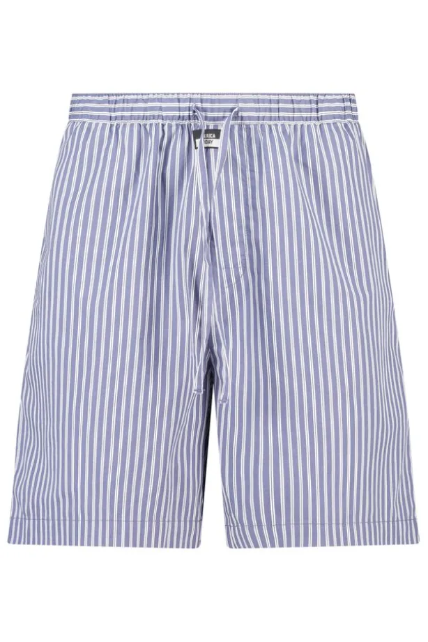 Lounge short Lex gestreepte lounge short met elastische tailleband en trekkoord