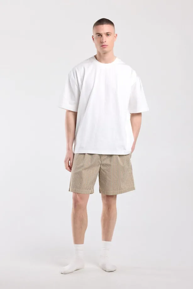 Lounge short Lex gestreepte lounge short met elastische tailleband en trekkoord