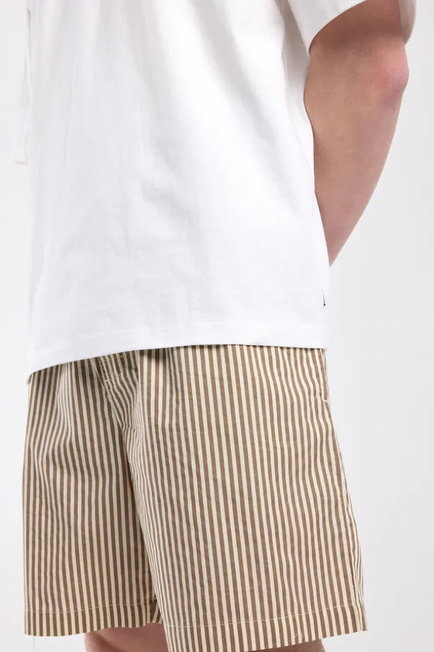 Lounge short Lex gestreepte lounge short met elastische tailleband en trekkoord