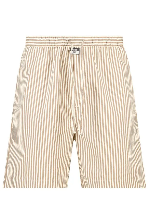 Lounge short Lex gestreepte lounge short met elastische tailleband en trekkoord