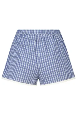 Lounge short Mika lounge short met ruitpatroon en elastische tailleband