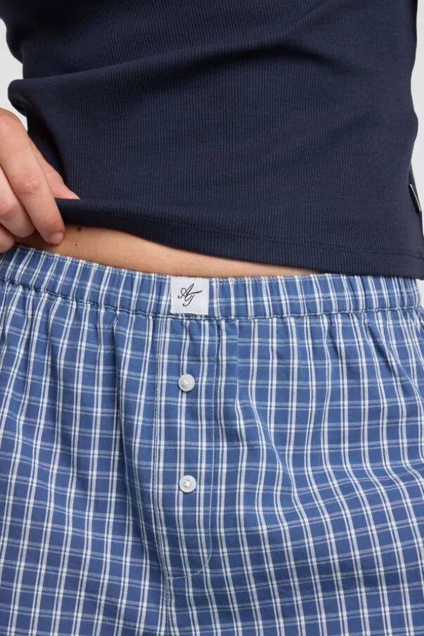 Lounge short Mika lounge short met ruitpatroon en elastische tailleband