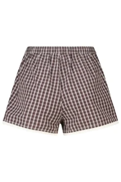 Lounge short Mika lounge short met ruitpatroon en elastische tailleband