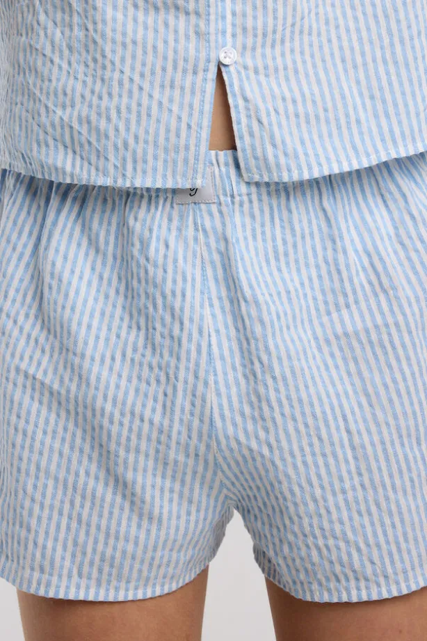 Lounge short Mimi Jr gestreepte lounge short voor meisjes