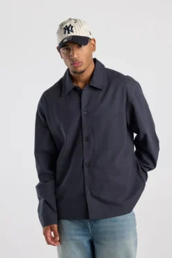 Overshirt Harm zwaar linnen overshirt met borstzak