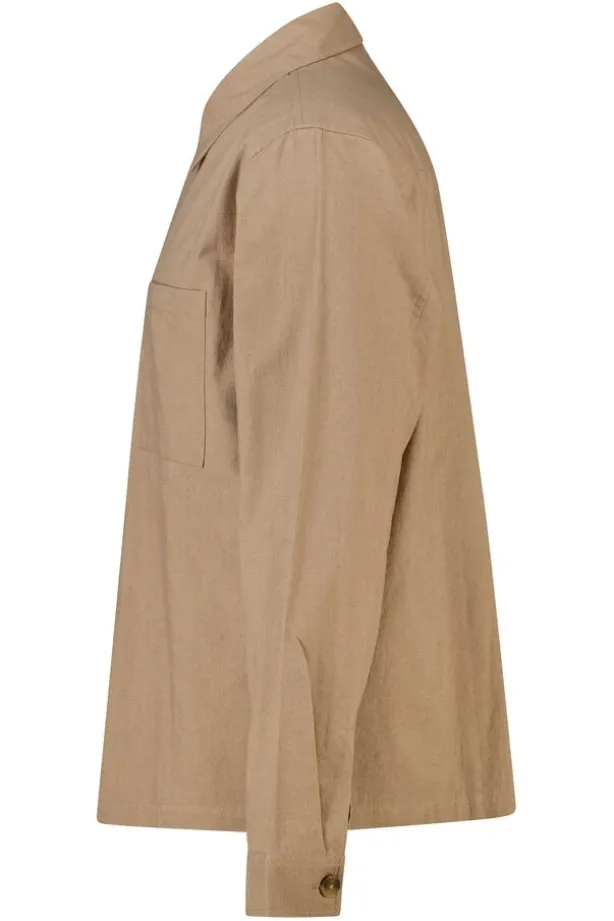 Overshirt Harm zwaar linnen overshirt met borstzak