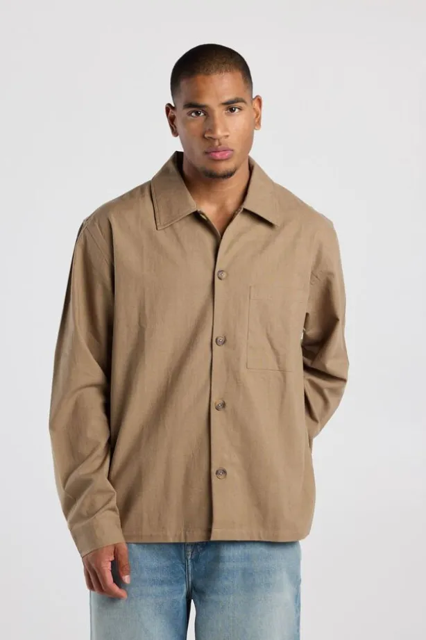 Overshirt Harm zwaar linnen overshirt met borstzak
