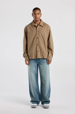 Overshirt Harm zwaar linnen overshirt met borstzak