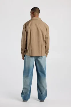 Overshirt Harm zwaar linnen overshirt met borstzak