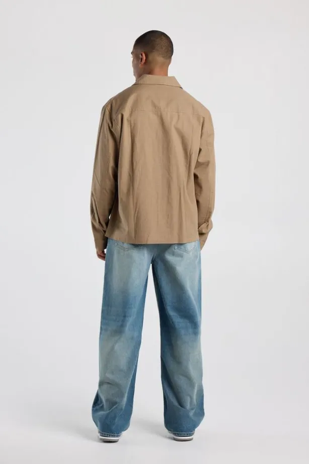 Overshirt Harm zwaar linnen overshirt met borstzak