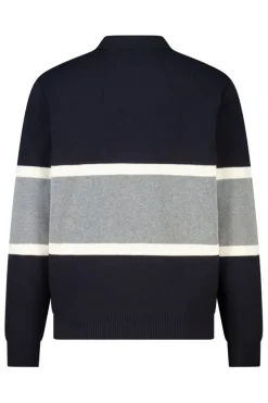 Polo Kaleb gebreide polo met colorblock design