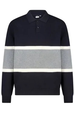 Polo Kaleb gebreide polo met colorblock design