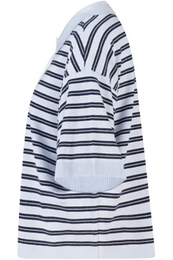 Polo Kirsten gestreepte loose fit polo met knoopsluiting