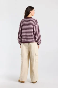 Pullover Keira gestreepte loose fit pullover