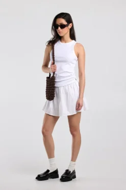 Rok Rachel rok met elastische tailleband en geborduurde strepen