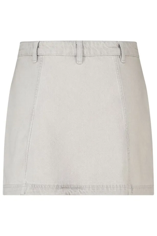 Rok Rue denim rok met low straight fit en zijzakken