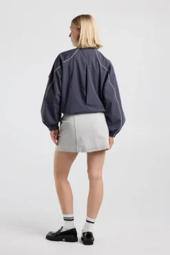 Rok Rue denim rok met low straight fit en zijzakken